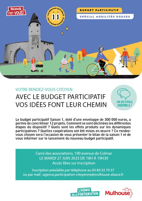 Mon rendez- vous citoyen " Avec le budget participatif, vos idées font leur chemin"