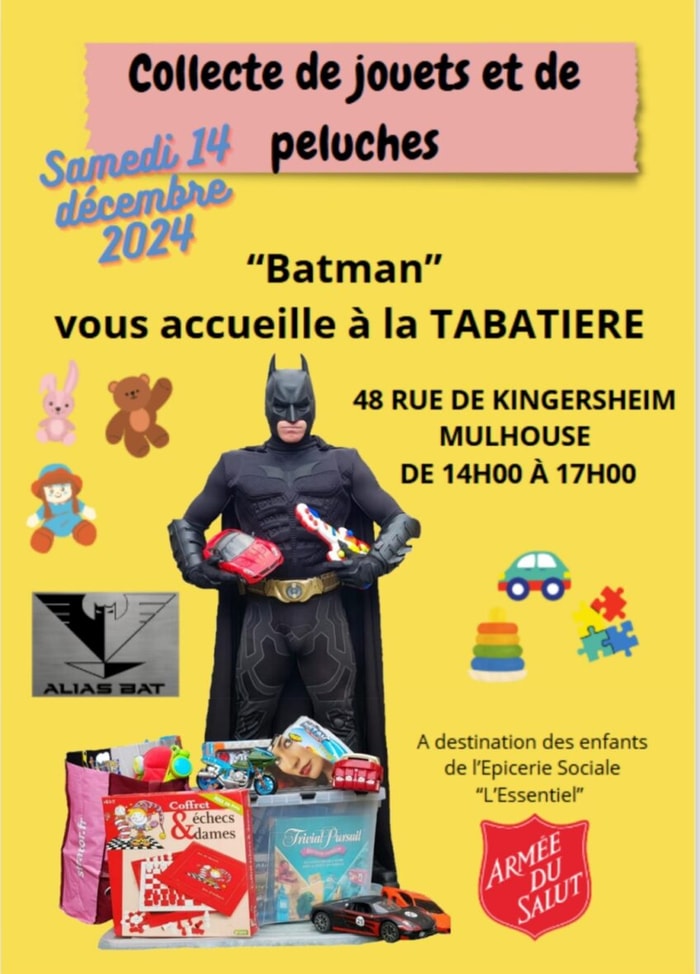 Collecte de jouets par "Batman"