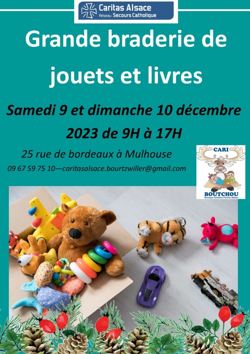Grande braderie de jouets et de livres - Caritas Bourtzwiller