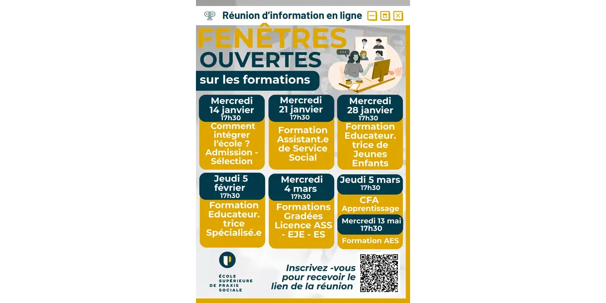 Fenêtres Ouvertes sur les formations de PRAXIS - réunions en ligne