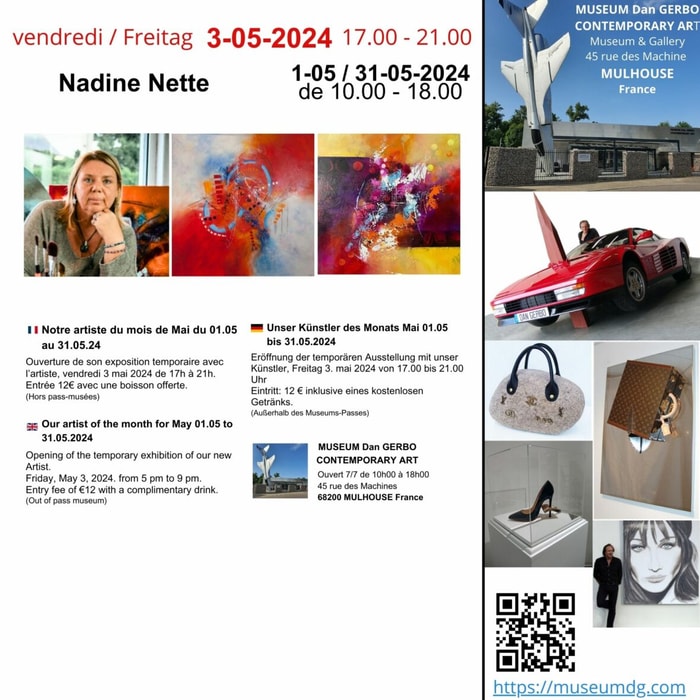 Exposition temporaire de l'artiste du mois : Nadine Nette