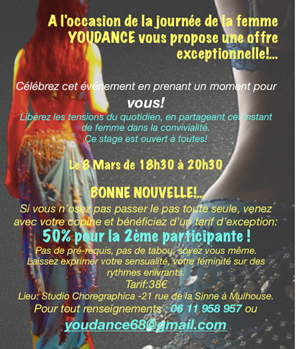 JOURNEE DE LA FEMME 8 MARS 2023-STAGE DANSE ORIENTALE