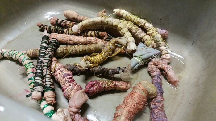 Écoprint sur carré de soie