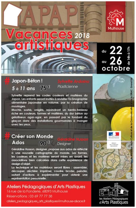 Vacances artistiques de la Toussaint aux APAP