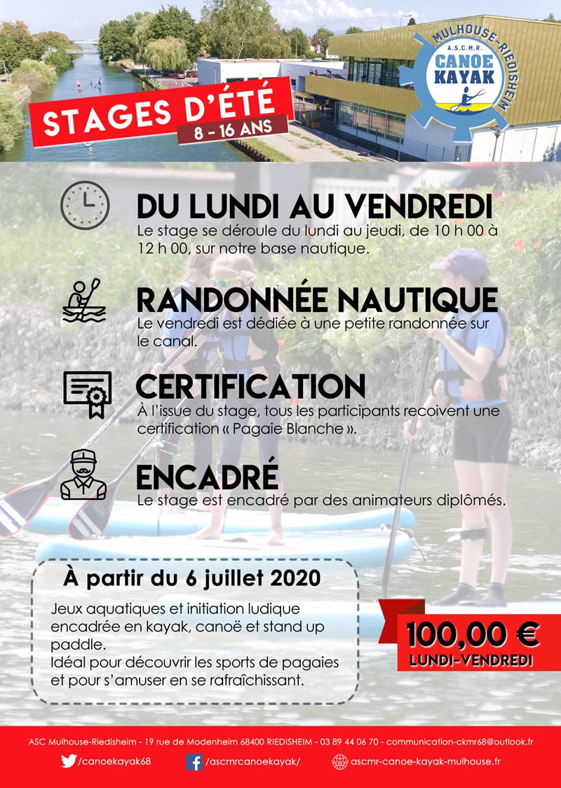 Stage d'été : découverte canoë-kayak