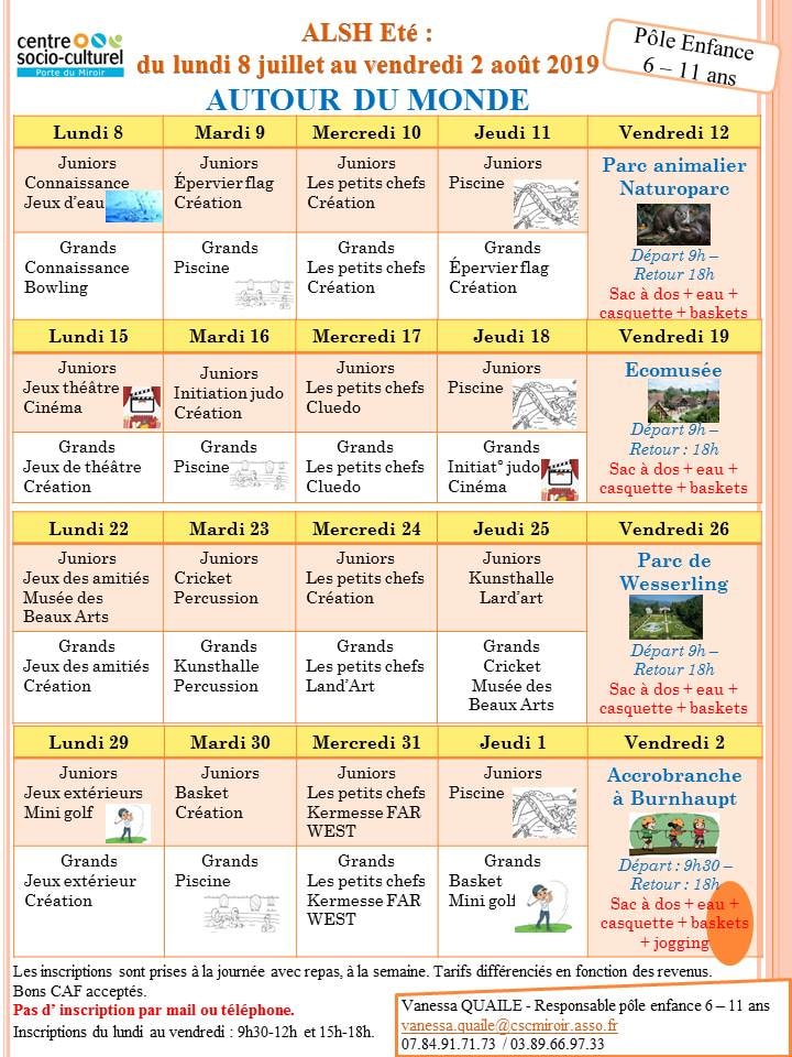 ALSH été 2019 CSC Porte du miroir