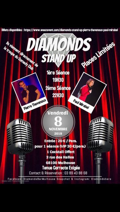 Soirée de Stand Up au Diamonds avec Pierre Thevenoux & Paul Mirabel
