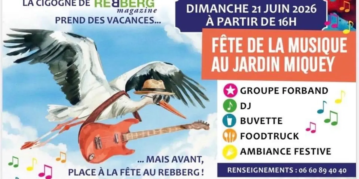 Fete de la Musique du Rebberg au Jardin Miquey le 21 à 16h