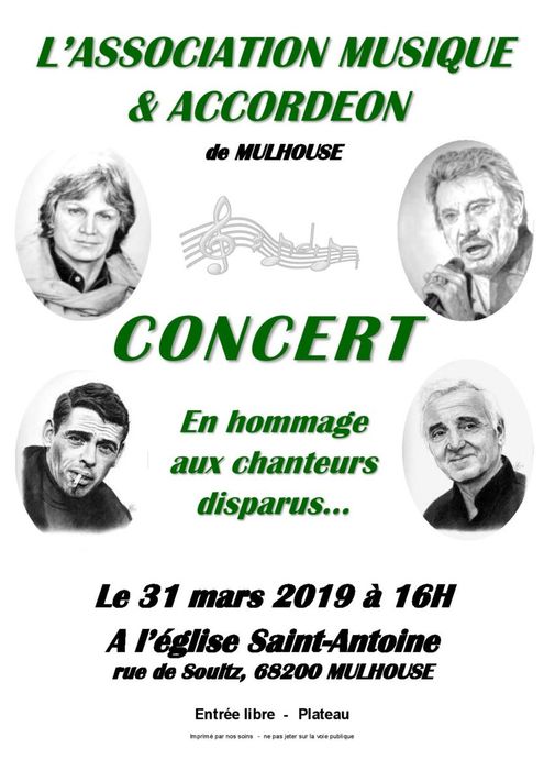 L'Accordéon rend hommage aux auteurs et aux chanteurs disparus