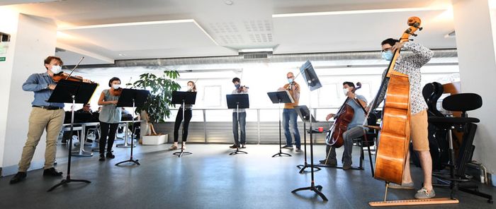 Comme à l'Hôpital de Mulhouse, l'OSM a donné ces dernières semaines des concerts en petites formations.