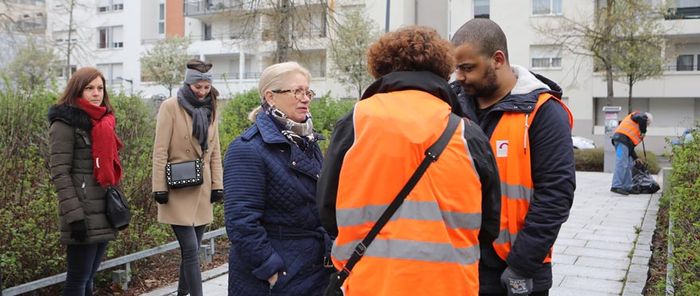 Présente lors du diagnostic, le maire de Mulhouse Michèle Lutz s'est rendue à la tournée de fin de chantier.